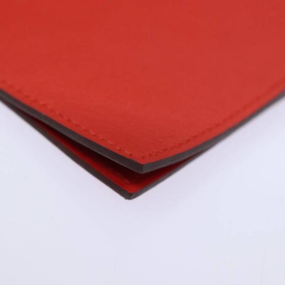 HERMES Yuris GM Note Cover Leather Red Auth am6812 - Picture 14 of 16